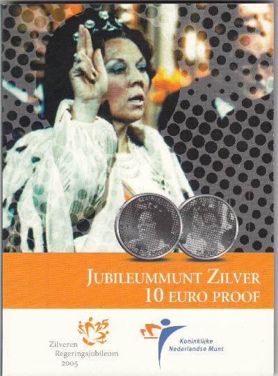 Beschrijving: 10 Euro SILVER JUBILEE REIGN ORIGIN.PACKACE